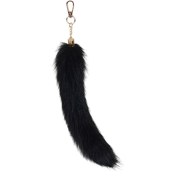 Therian Raccoon Tail Keychain, Soft Durable Faux Fur Tail for Cosplay, Renaissance Fairs, Hip Hop Punk Jeans Chain Accessory, Scene Prop and Keyring