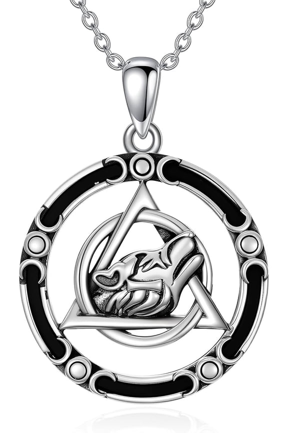 Therian Symbol Necklace 925 Sterling Silver Therian Wolf Necklace Therian Jewelry Gifts for Men Women