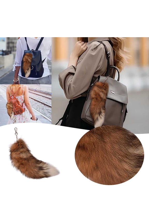 Therian Tail, Therian, Therian Gear Fox Tail with Clasp Soft Fluffy Fox Tail Keychain Hanging Fox Tails for Handbag Backpack Fake Tail