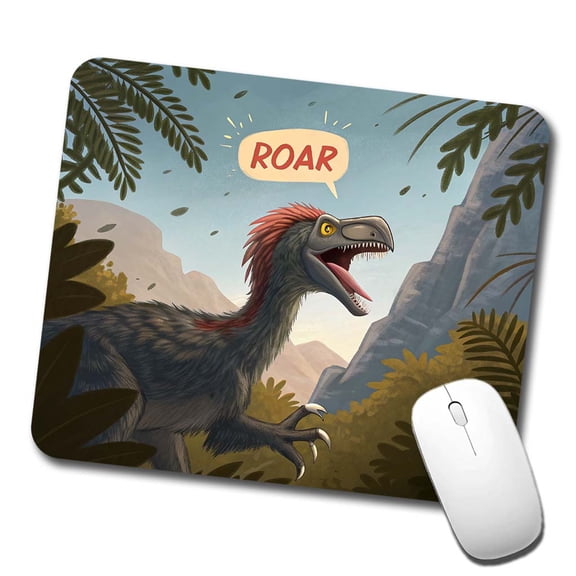 Therizinosaurus Roar Dinosaur Mouse Pad Low Profile Gaming Mat