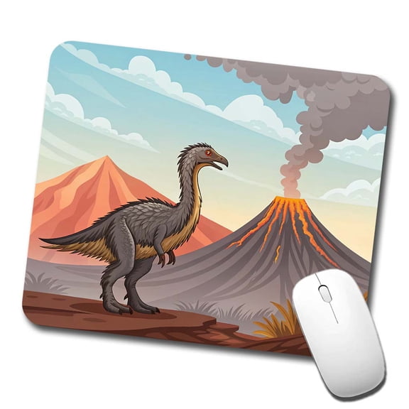 Therizinosaurus Volcano Mouse Pad Low Profile Gaming Mat
