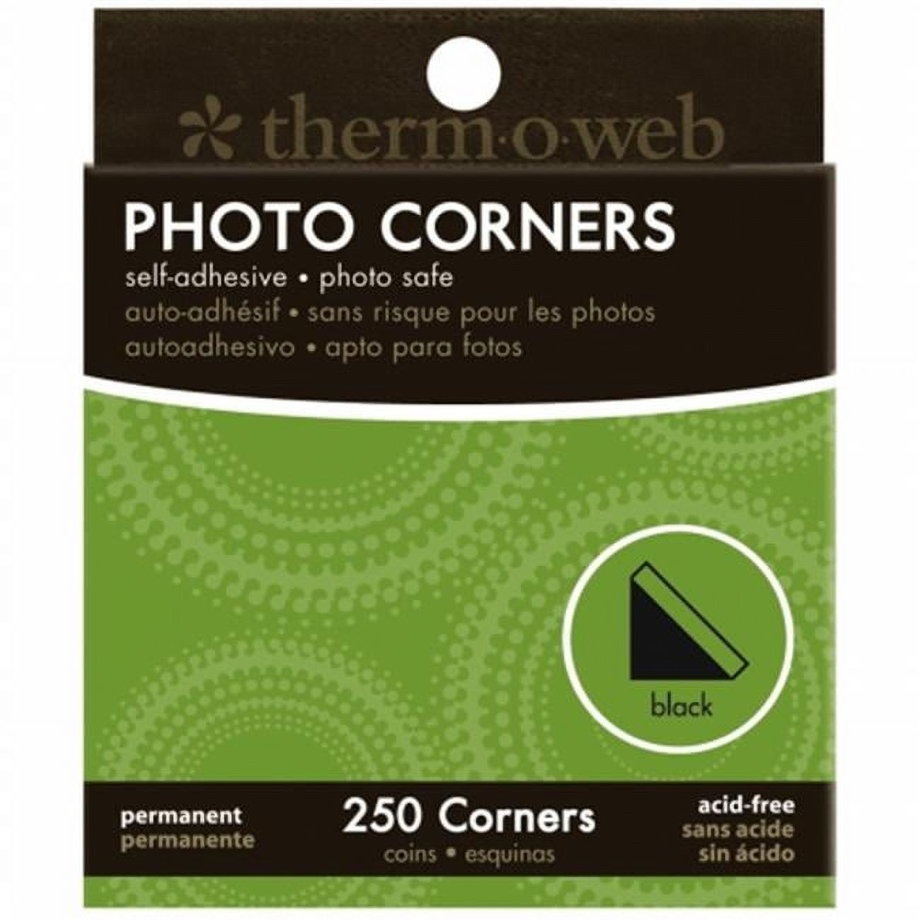 Therm O Web Photo Corners Boxed 250/Package, Black