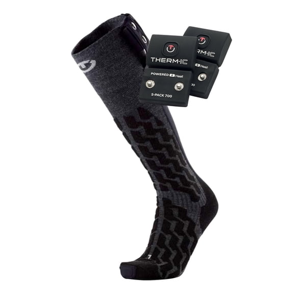 THERM-IC Heat Fusion Uni Powersocks Set + S-Pack 700 Batteries, Size: 42-44