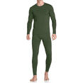 thumbnail image 1 of Therma Pro Mens Fleece Lined Thermal Top & Bottom Underwear Set, Long Johns Base Layer Ultra-Soft, Army Green, X-Large, 1 of 6