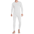 thumbnail image 1 of Therma Pro Mens Fleece Lined Thermal Top & Bottom Underwear Set, Long Johns Base Layer Ultra-Soft, White, Medium, 1 of 6