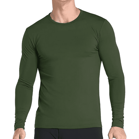 Therma Pro Thermal Shirt for Men Long Sleeve Thermal Compression Tops for Men Base Layer Cold Weather , Army Green, 4X-Large