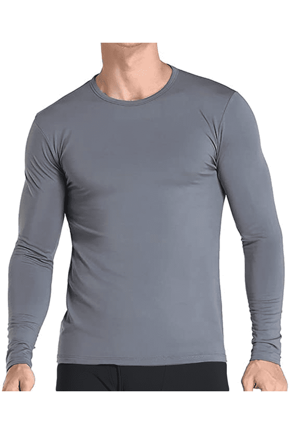 Thermal Shirt for Men Long Sleeve Thermal Compression Tops for Men Base Layer Cold Weather , Charcoal Gray, Medium