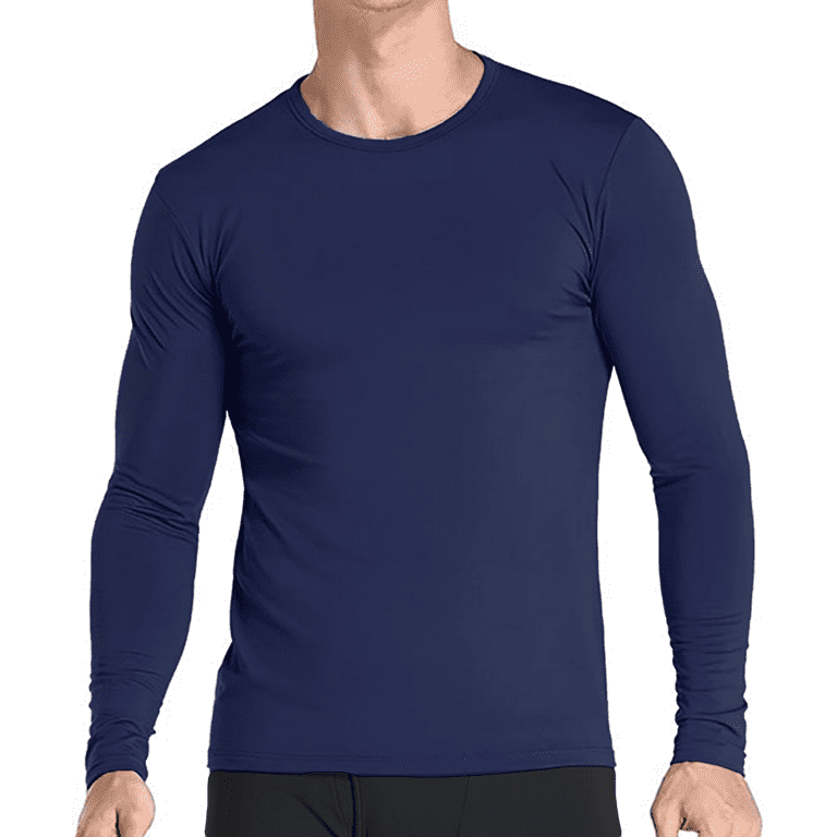 Therma Pro Thermal Shirt for Men Long Sleeve Thermal Compression Tops for Men Base Layer Cold Weather Navy Blue Small