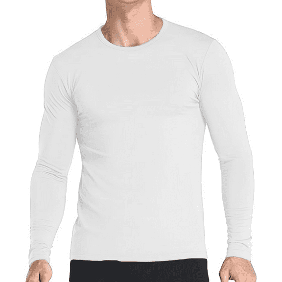 Therma Pro Thermal Shirt for Men Long Sleeve Thermal Compression Tops for Men Base Layer Cold Weather , White, Medium