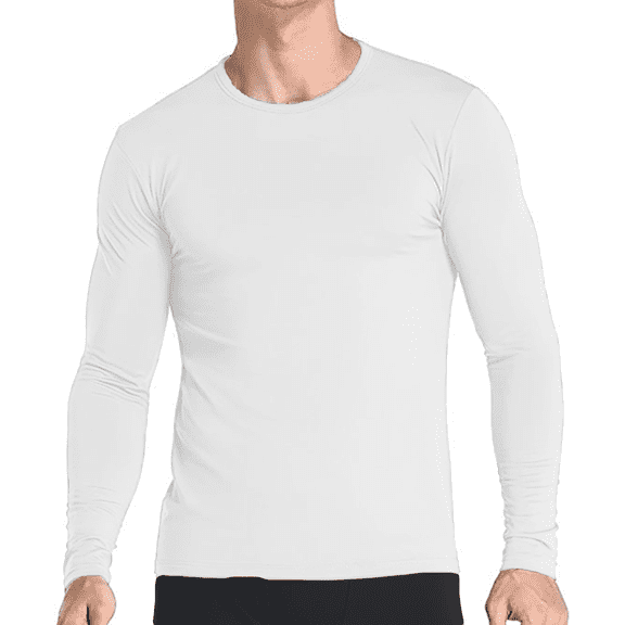 Therma Pro Thermal Shirt for Men Long Sleeve Thermal Compression Tops for Men Base Layer Cold Weather , White, X-Large