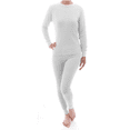 thumbnail image 1 of Therma Tek Women's 100% Cotton Light Weight Waffle Knit Thermal Top & Bottom Long John Underwear Set, 1 of 5