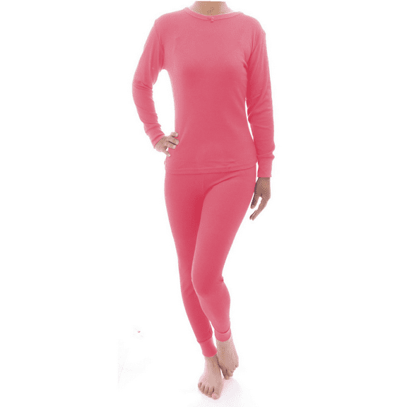 Therma Tek Women's 100% Cotton Light Weight Waffle Knit Thermal Top & Bottom Long John Underwear Set