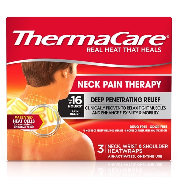 ThermaCare Heatwraps Neck, Shoulder and Wrist, 3 Count 1 Pack