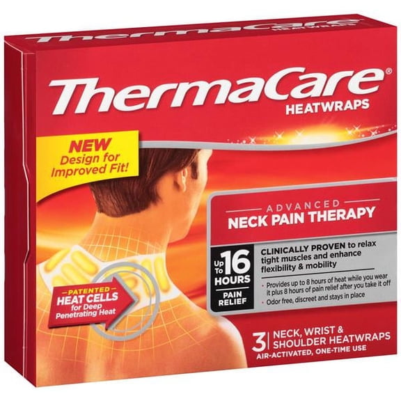 ThermaCare Heatwraps - Neck Wrist Shoulder 16 Hours - 3 Wraps