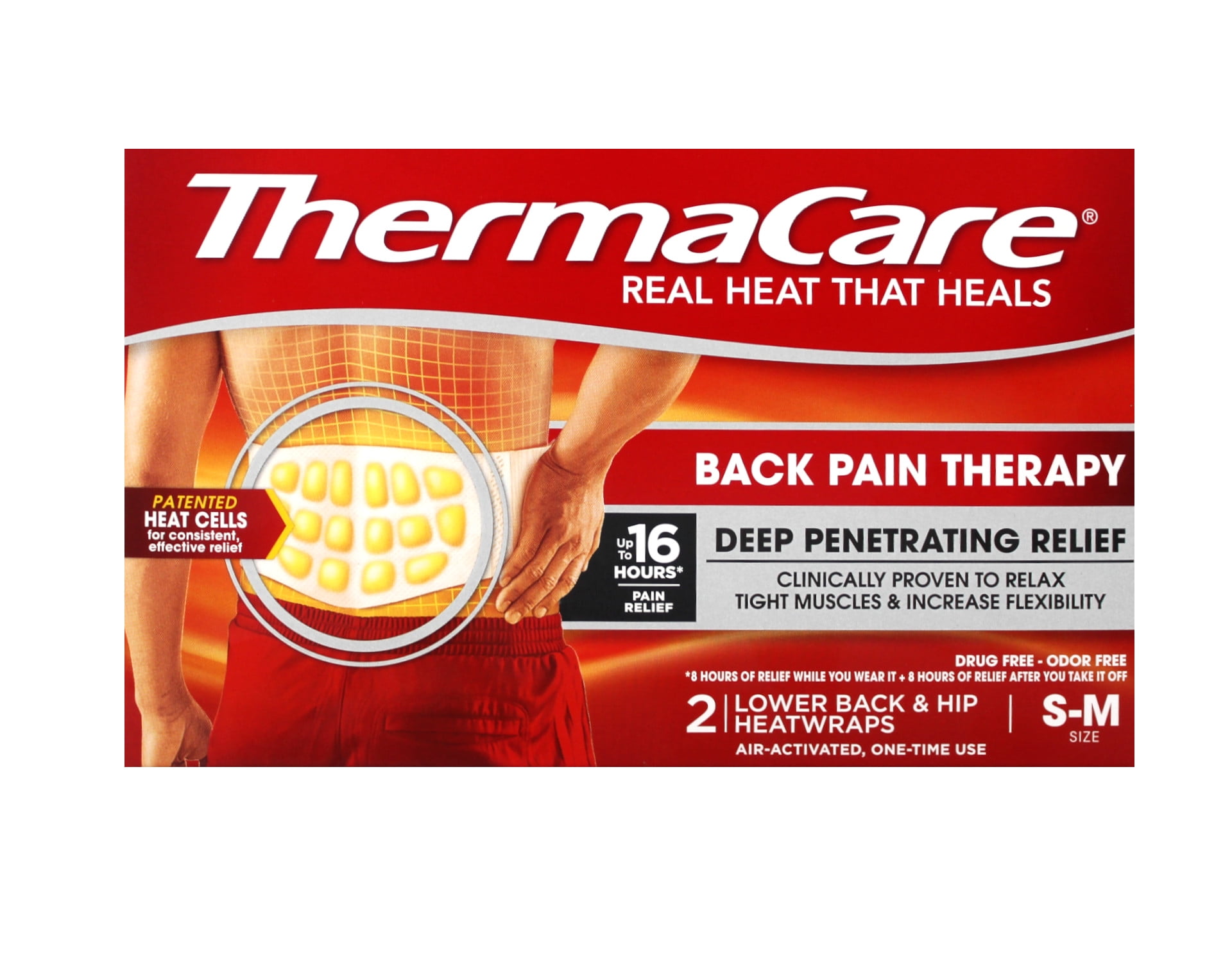 ThermaCare Heatwraps SmallMed Back & Hip 2 ea (Pack of 4)