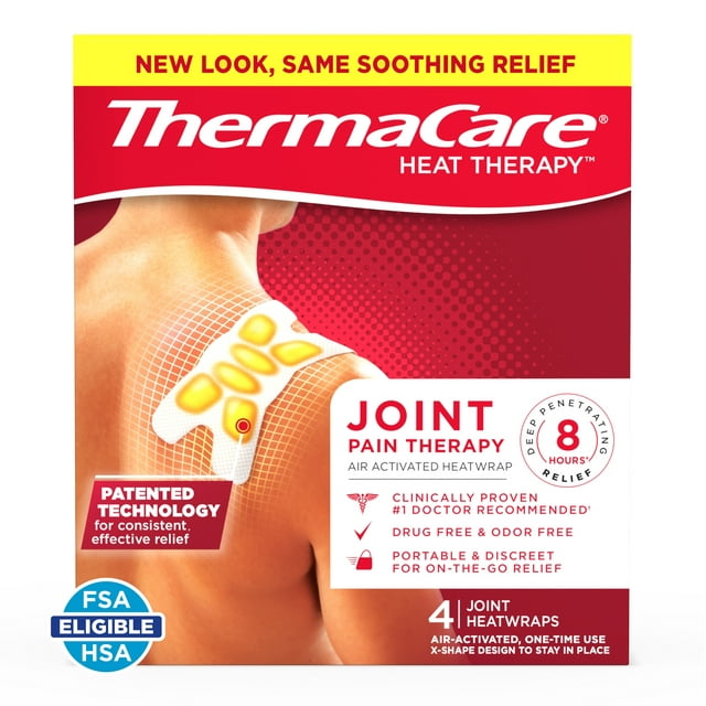 ThermaCare Advanced Joint Pain Therapy Heat Wraps, 4 Ct, LongLasting