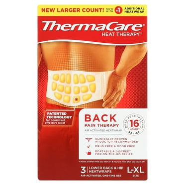 ThermaCare Lower Back & Hip Pain Relief Heat Wraps, Large/Extra-Large, 3 Ct