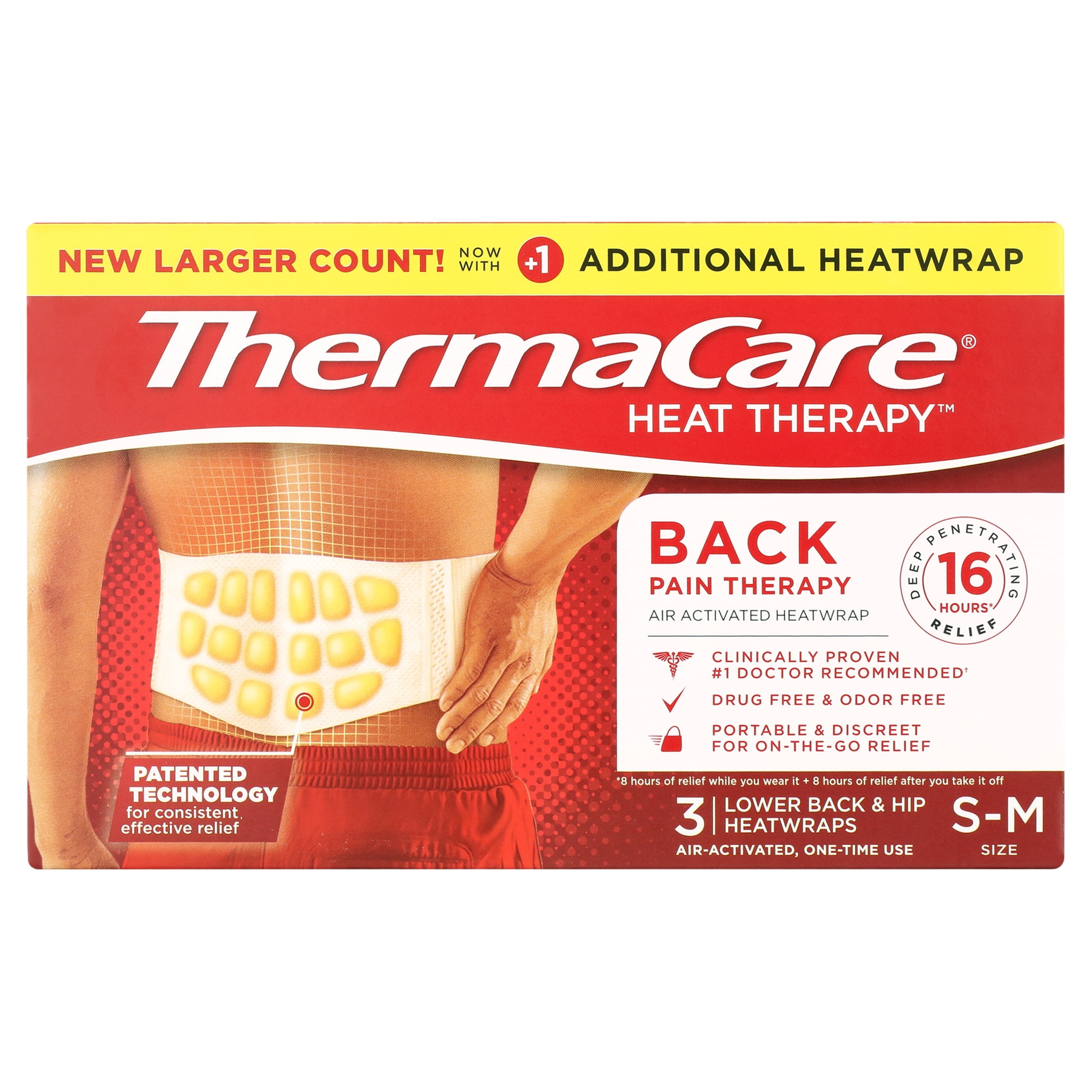 ThermaCare Lower Back & Hip Heat Wraps, Small/Medium Size, Pain Relief