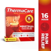 ThermaCare Menstrual Cramp Pain Relief Heat Wraps, 4 Ct