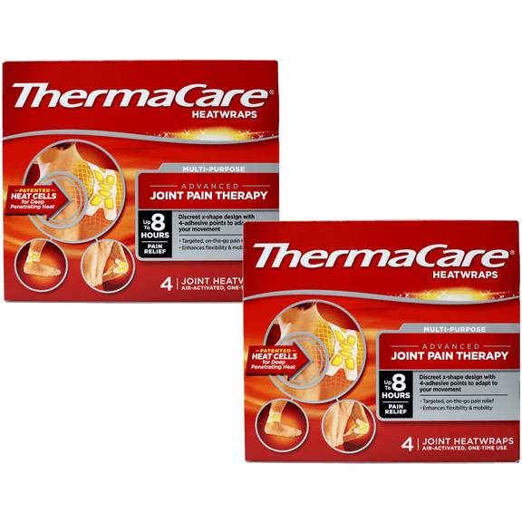 2 Pack ThermaCare Advanced Joint Pain Therapy 8 HR Heatwraps, 4 Ct.