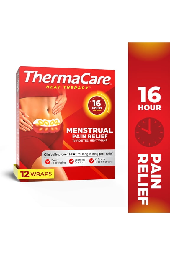Menstrual Cramp Pain Relief Heat Wraps, 12 Count