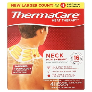 ThermaCare Shoulder, Writst, Neck, & Back Pain Relief Heat Wraps, 4 Ct