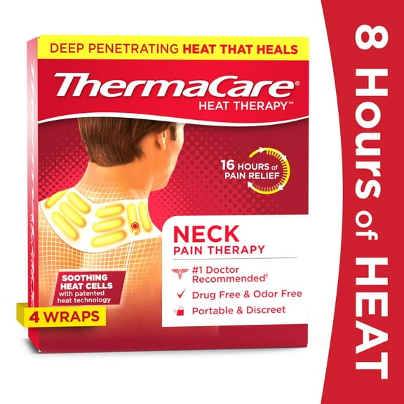 ThermaCare Shoulder, Writst, Neck, & Back Pain Relief Heat Wraps, 4 Ct