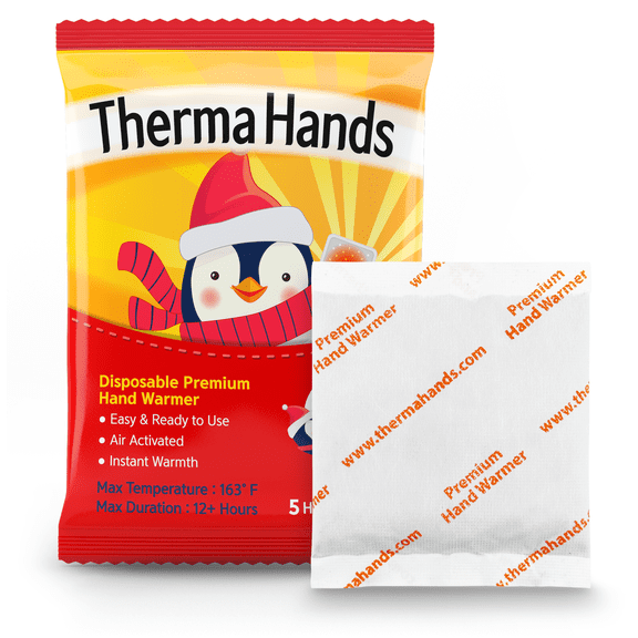 ThermaHands Preminum Hand Warmers [70 Packs] - Air-Activated, Convenient, Safe, Natural, Odorless, Long Lasting Warmers