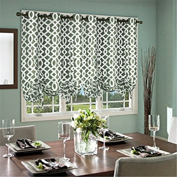 ThermaLogic Trellis Tie-Up Grommet Panel-Color:Sage,Material:100% Cotton Face,Material_:100% Acrylic Back,Size:40x63