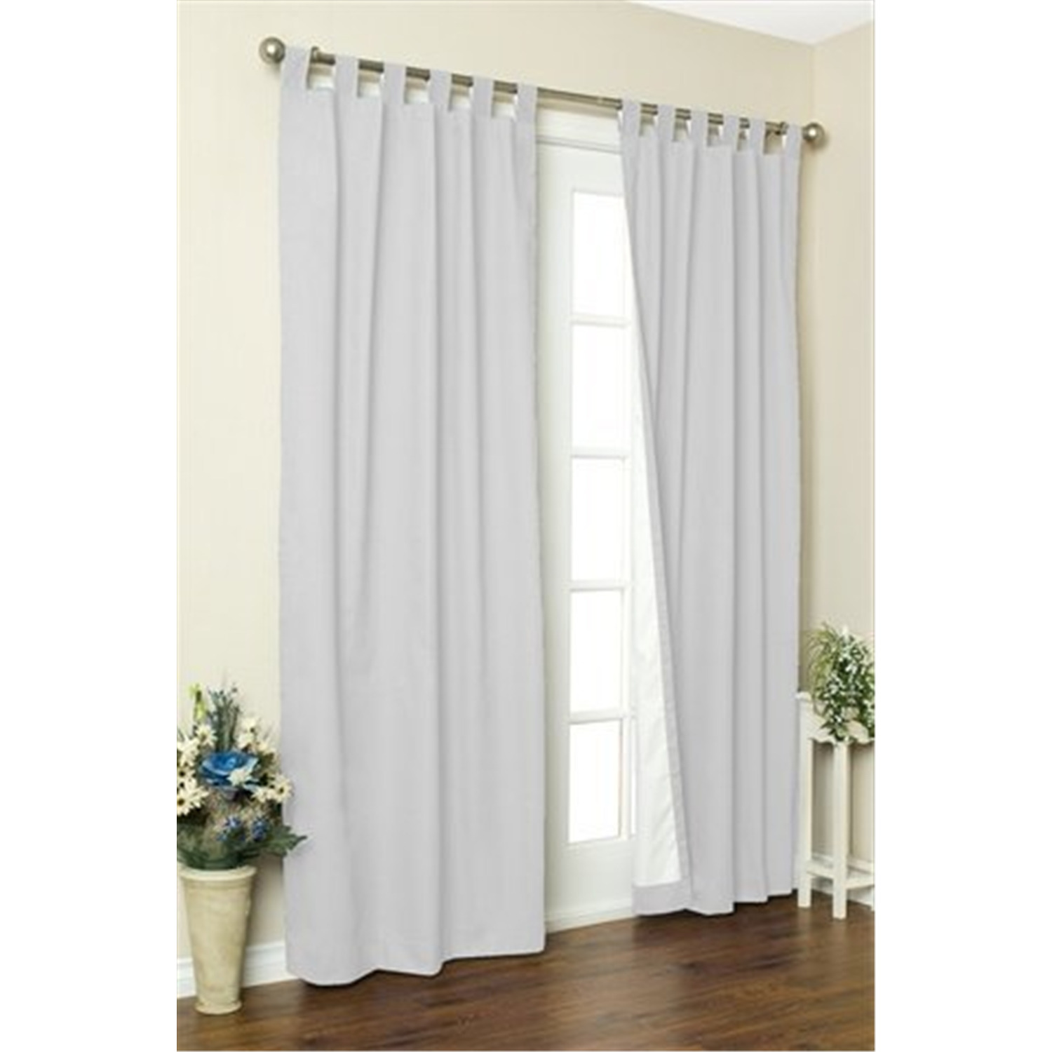 ThermaLogic Weathermate Insulated Solid Color Tab Top Curtain (Set of