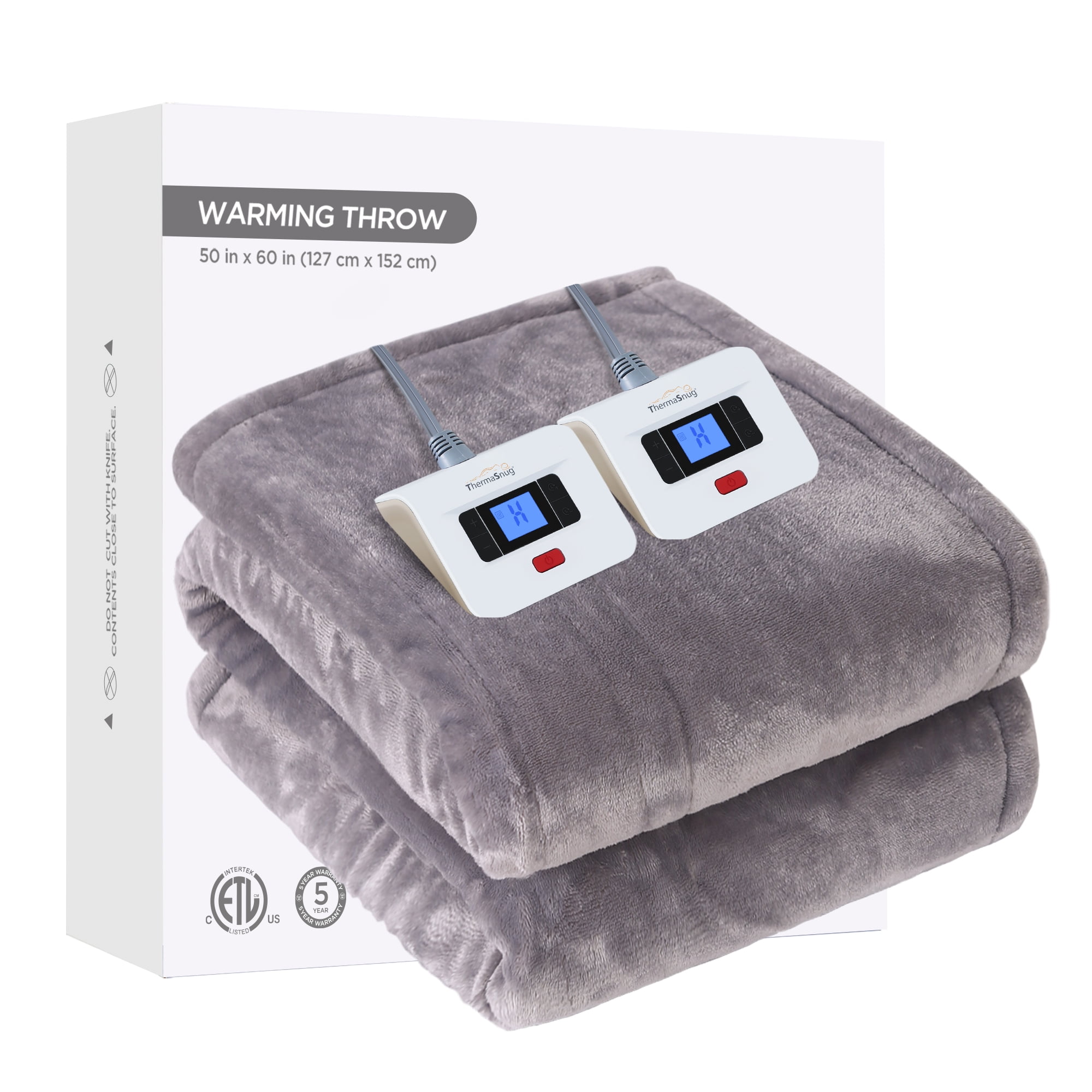 ThermaSnug Heated Blanket King Size, Super Cozy Soft Flannel Heated