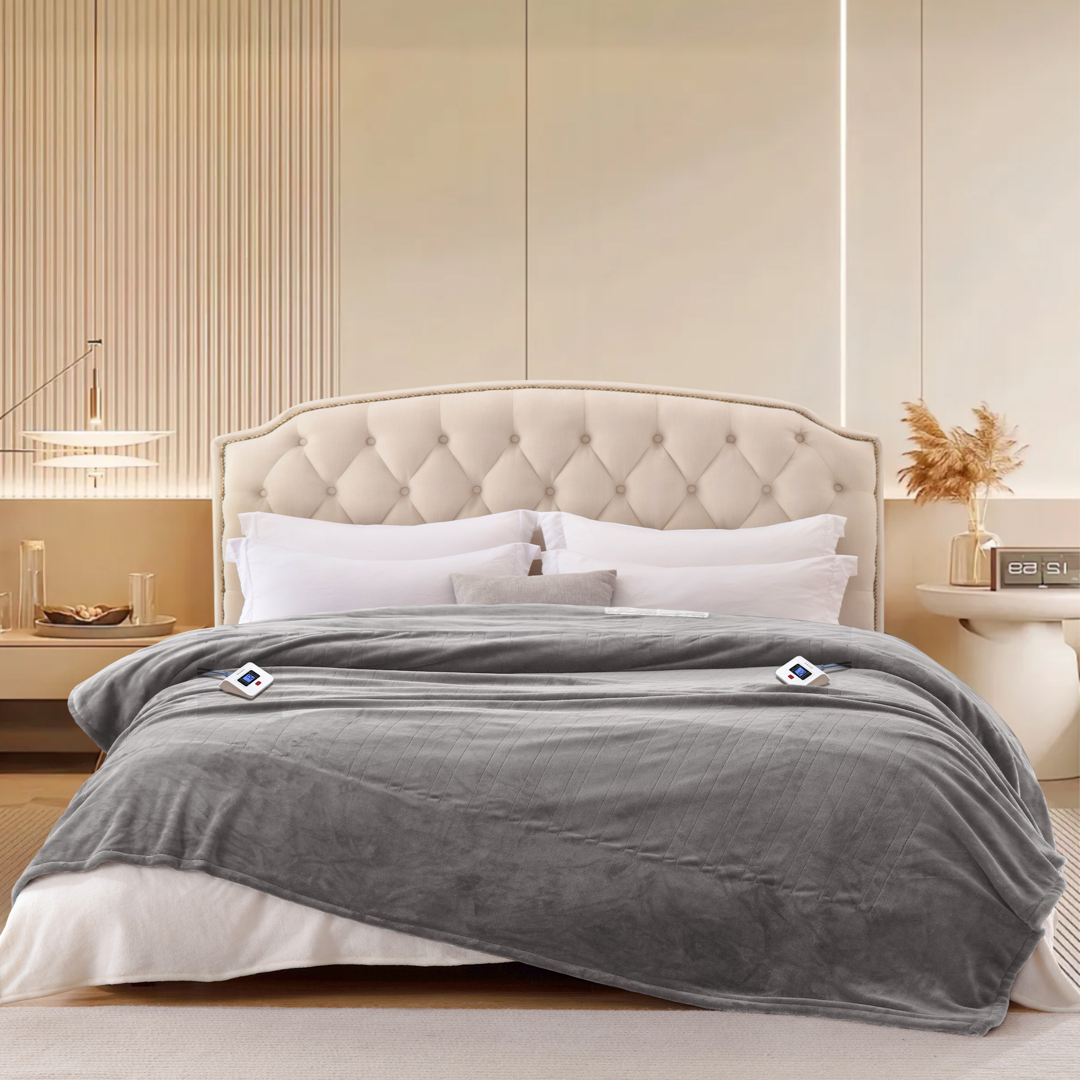 ThermaSnug Heated Blanket Queen Size, Super Cozy Soft Flannel Heating