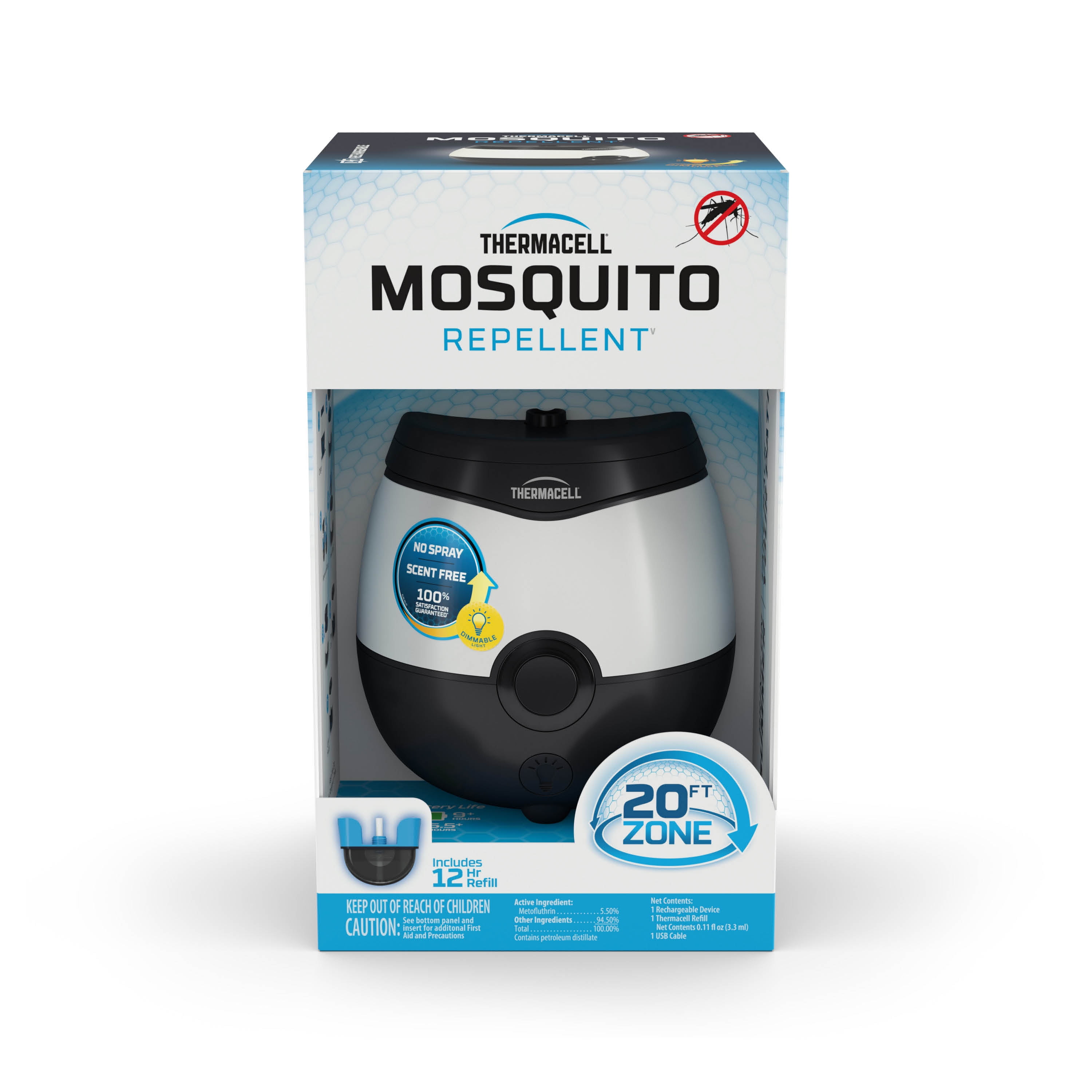 Thermacell ESeries EL55 Rechargeable Lighted Mosquito Repeller with 12