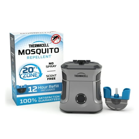 Thermacell Electric Mosquito Repellent Adventure EX-Series with 5.5-Hour Rechargeable Battery, 12-Hour Refill, Rugged Carabiner Clip, and USB Cable