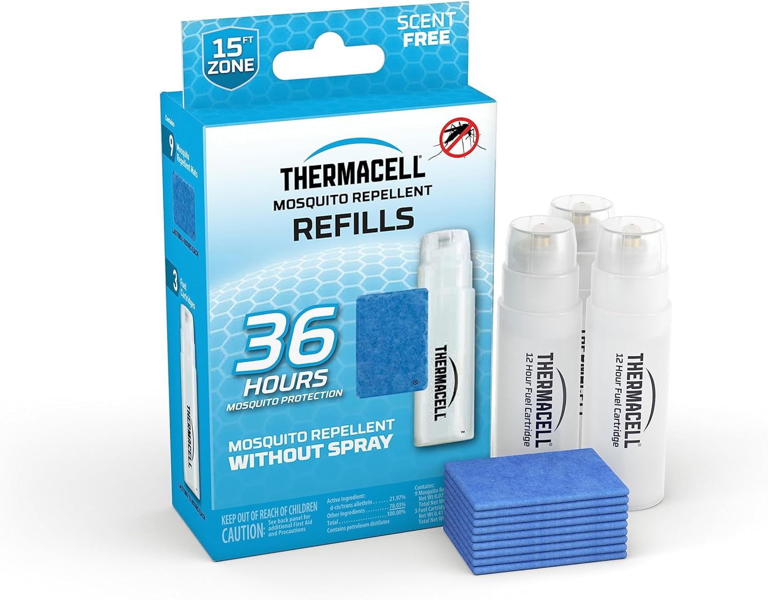 Thermacell Mosquito Repellent Refills, 36Hour Pack; Contains 9