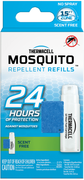 Thermacell Mosquito Replellent 24 Hour Refills, Scent Free, 6 Repellent Mats, 2 Fuel Cartridges