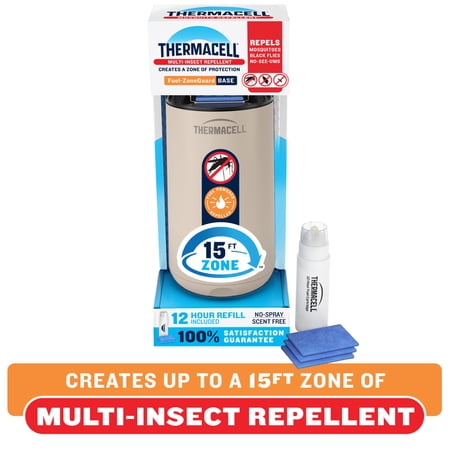 Thermacell Fuel-ZoneGuard Base Fuel Powered Mosquito & Multi-Insect Repeller, 12-Hr Refill, Linen