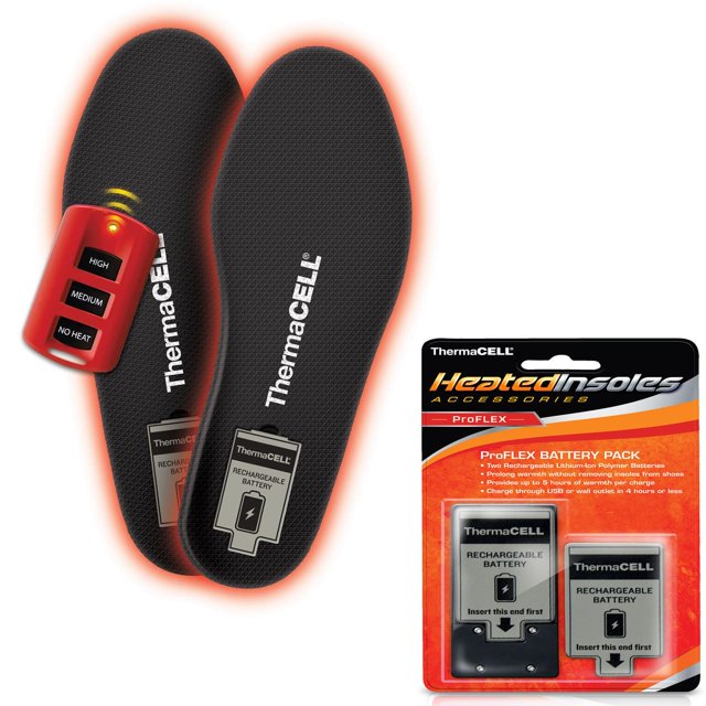 Thermacell ProFLEX Heated Insoles with Extra Battery Pack