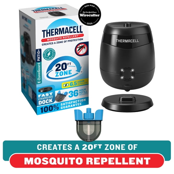 Thermacell E-ZoneGuard Patio + Rechargeable Mosquito Repeller + Fast Charging Dock with 36-Hr Refill and 6.5-Hr Battery
