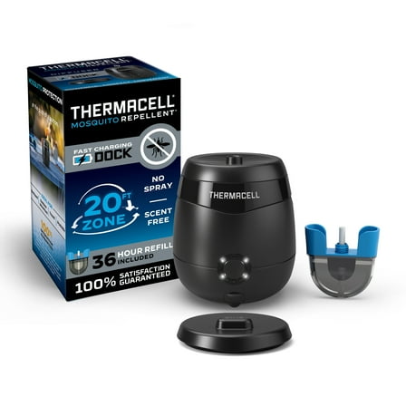 Thermacell Rechargeable E65 Mosquito Repellent with 36-Hour Refill, Charging Dock, and USB Cable