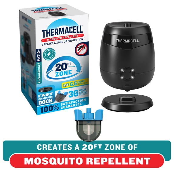 Thermacell E-ZoneGuard Patio + Rechargeable Mosquito Repeller + Fast Charging Dock with 36-Hr Refill and 6.5-Hr Battery