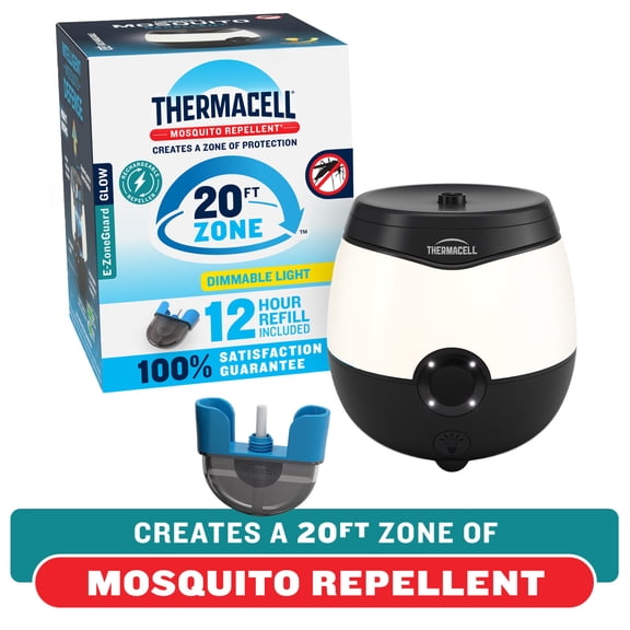 Thermacell E-ZoneGuard Glow Rechargeable Mosquito Repeller + Lantern with 12-Hr Refill and 9-Hr Battery