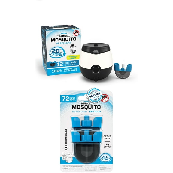 Thermacell Rechargeable EL55 Mosquito Repellent with Light and 12-Hour Refill + Extra 72-Hour Refill