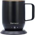 thumbnail image 1 of Thermacup Self-Heating Temperature Controlled Coffee Mug with Lid, Led Electric Smart Cup, 3 Custom Heat Settings, Auto/Off Feature, Keeps Liquids Warm, Sip Smarter (Midnight Black – 12 oz), 1 of 6