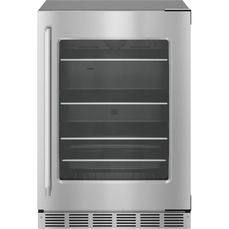Thermador - 4.9 Cu. Ft. Built-In Under-Counter Glass Door Refrigerator with Masterpiece Series Handle, Right Hinged - Stainless steel