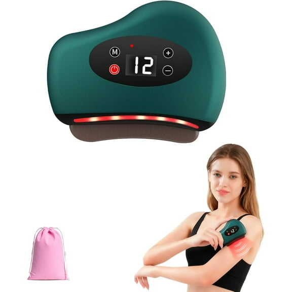 Thermaedge Foot Scraper, Mini Gua Sha Board, Electric Fascia Knife with Heating, 3-in-1 Vibration Tool for Plantar Deep Tissue Massage, for Foot Relief, Muscle Relaxation (Green)