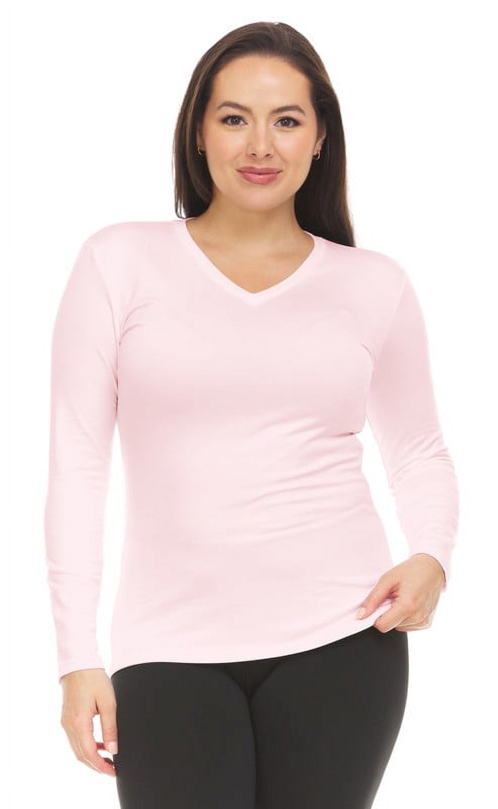Thermajane Thermal Shirts for Women V Neck Long Sleeve Winter Tops