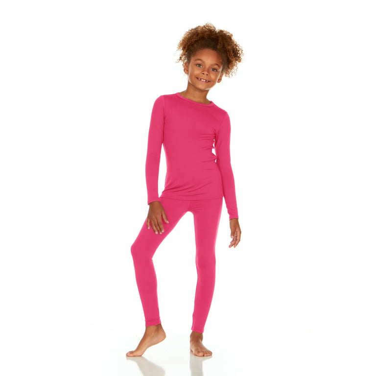 Thermajane Thermal Underwear for Girls Long John Set Kids (Pink