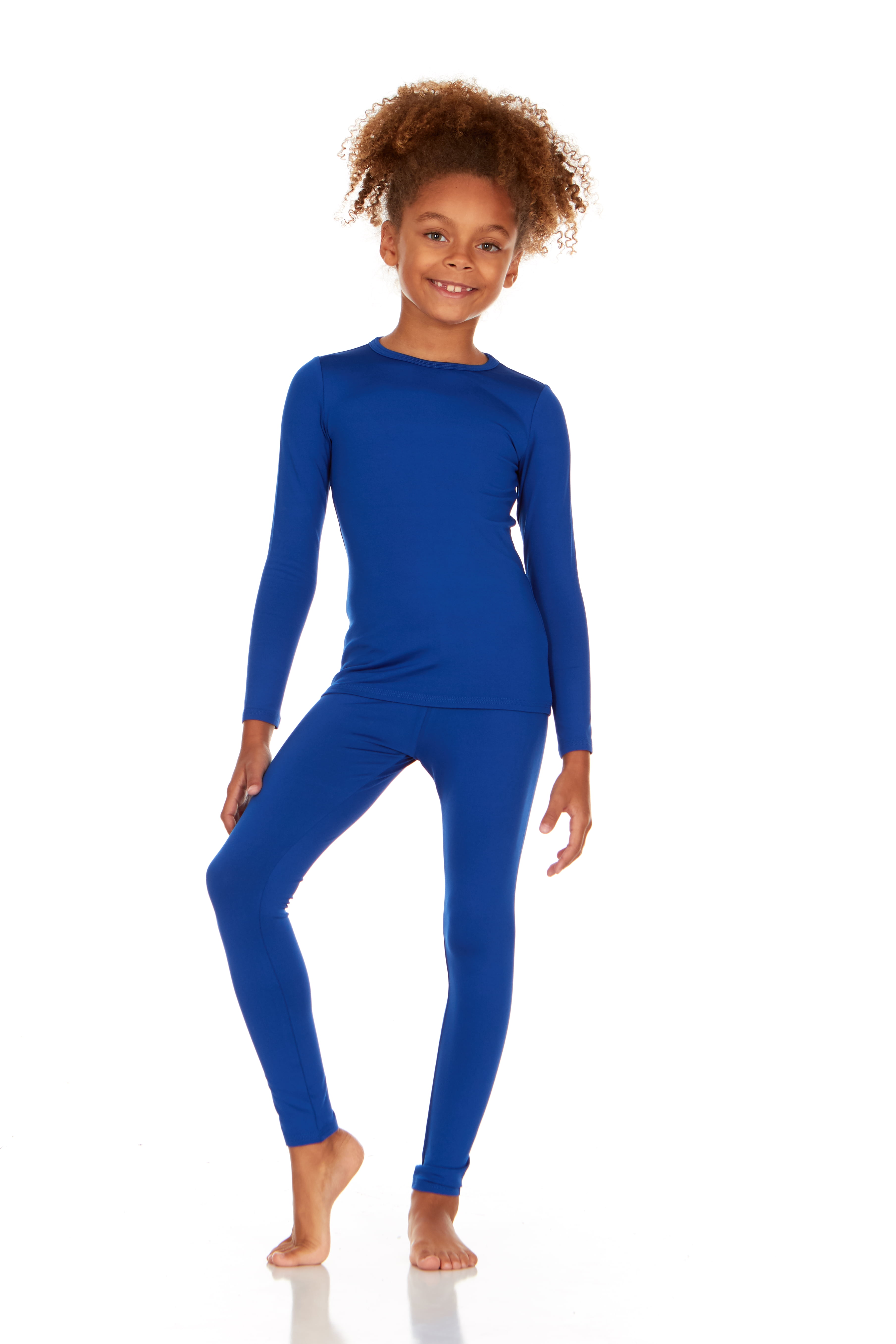 Thermajane Thermal Underwear for Girls Long John Set Kids (Royal Blue