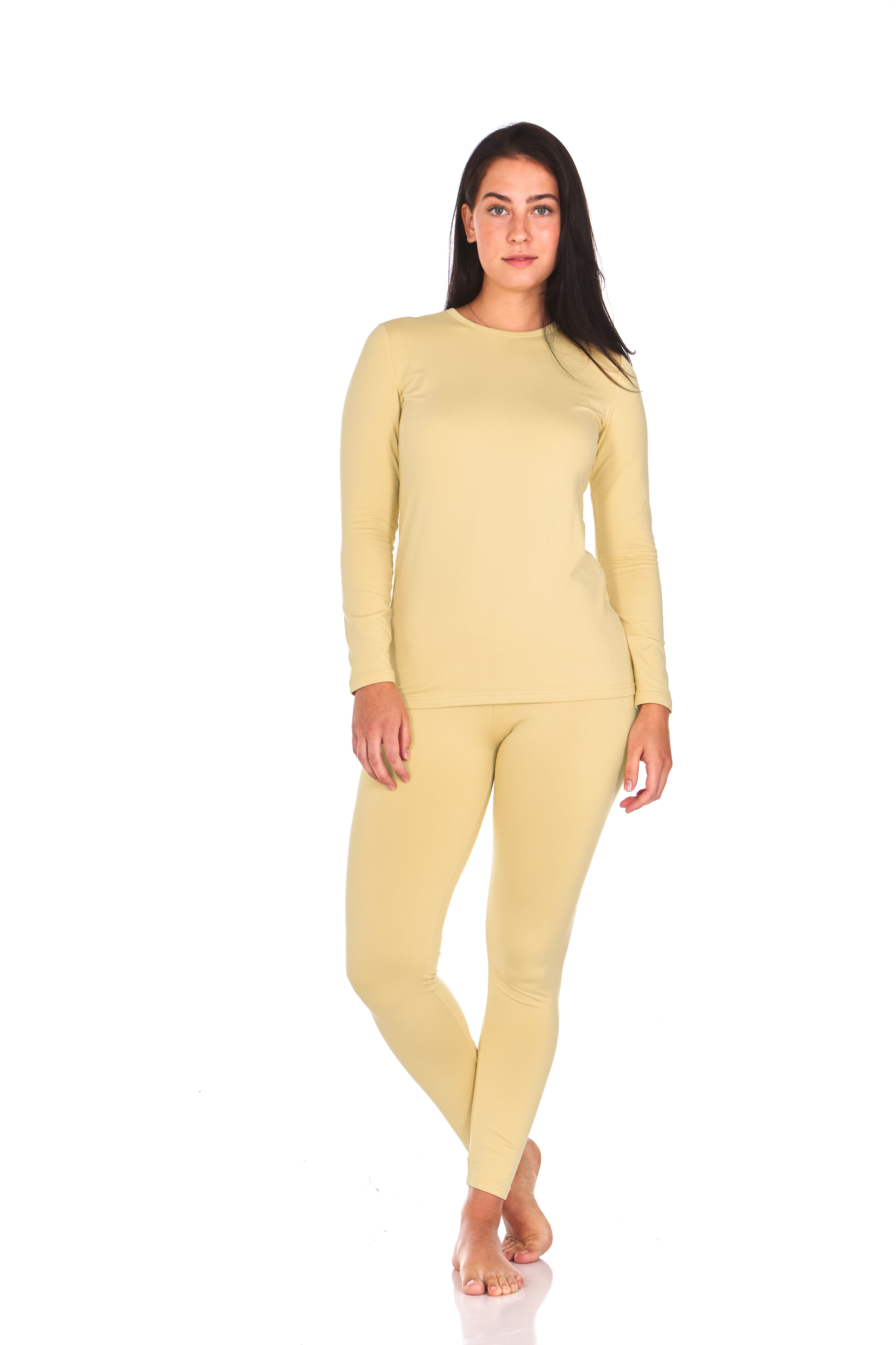 Thermajane Long Johns Thermal Underwear For Women Fleece Lined Base Layer  Pajama Set Cold Weather